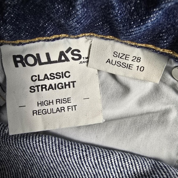 Rolla's Jeans Womens 28 High Rise Straight Distressed Button Fly Organic Cotton‎ - Picture 15 of 16